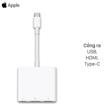 Adapter chuyển đổi Type C sang HDMI/Type C/USB Apple MUF82 Trắng